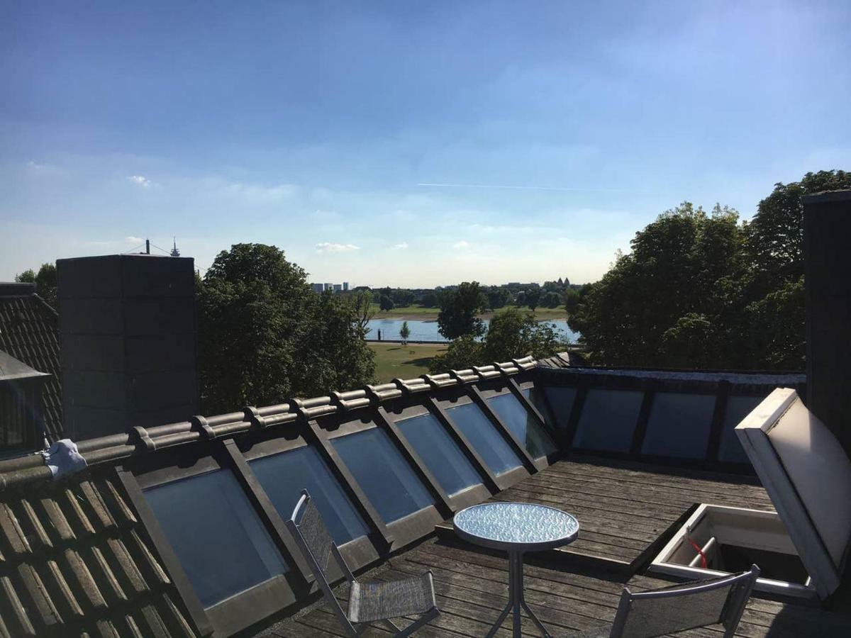 Apartament Luxury Rooftop Loft With River View 10Min To City Düsseldorf Zewnętrze zdjęcie